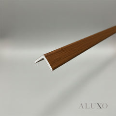 ALUXO® WPC 3D Wave + Flat Wall Panels with 4/10 End Trims Set - Walnut (Dark Oak)