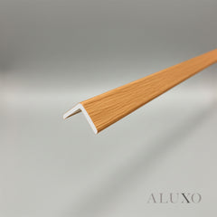 ALUXO® WPC 3D Wave + Flat Wall Panels with 4/10 End Trims Set - Light Oak