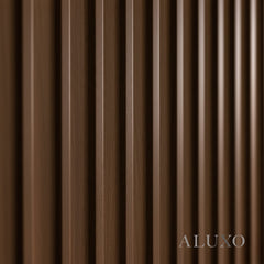 ALUXO® WPC 3D WAVE Wall Panels 235×15.9cm (SET of 10) - Walnut (Dark Oak)