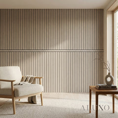 Pre-Cut Wainscoting Wall Panel Kit - Slat Light Oak (196cm x 101cm) | Ready-to-Install Modern Half Wall Panelling