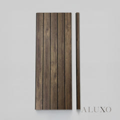 Pre-Cut Wainscoting Wall Panel Kit - Slat Walnut (196cm x 101cm) | Ready-to-Install Premium Half Wall Panelling