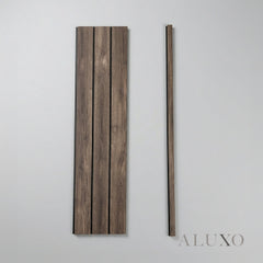 Wainscoting Wall Panel Kit - Wave Walnut (196cm x 100cm) | Premium Scalloped Half-Wall