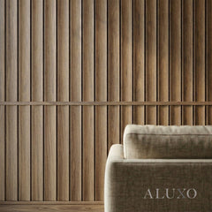 Wainscoting Wall Panel Kit - Wave Walnut (196cm x 100cm) | Premium Scalloped Half-Wall