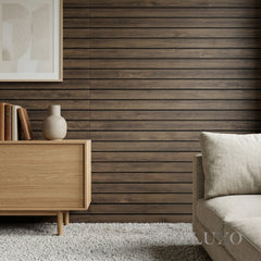 Wainscoting Wall Panel Kit - Wave Walnut (196cm x 100cm) | Premium Scalloped Half-Wall