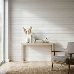 Pre-Cut Wainscoting Wall Panel Kit - Wave White (196cm x 100cm) | Ready-to-Install Scalloped Half-Wall