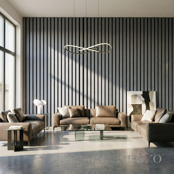 Panelux™ Pro Wide Grey Coloured Wall Panel | 3-Sided Wrap Design 240cm x 30cm (Set of 2)