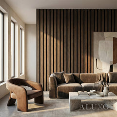 Panelux™ Pro Wide 3-Sided Wood Veneer Smoked Oak Wall Panels - 240cm x 30cm (Set Of 2)