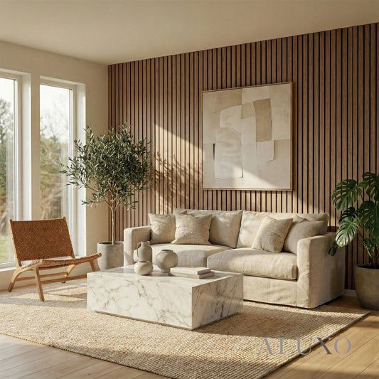 Panelux™ Pro Wide 3-Sided Wood Veneer Walnut Wall Panels - 240cm x 30cm (Set Of 2)