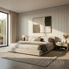 Panelux™ Pro Wide White Coloured Wall Panel | White Felt Backing 240cm x 30cm (Set of 2)