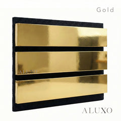 Panelux™ Pro Wide Gold Coloured Wall Panel | 3-Sided Wrap Design 240cm x 30cm (Set of 2)