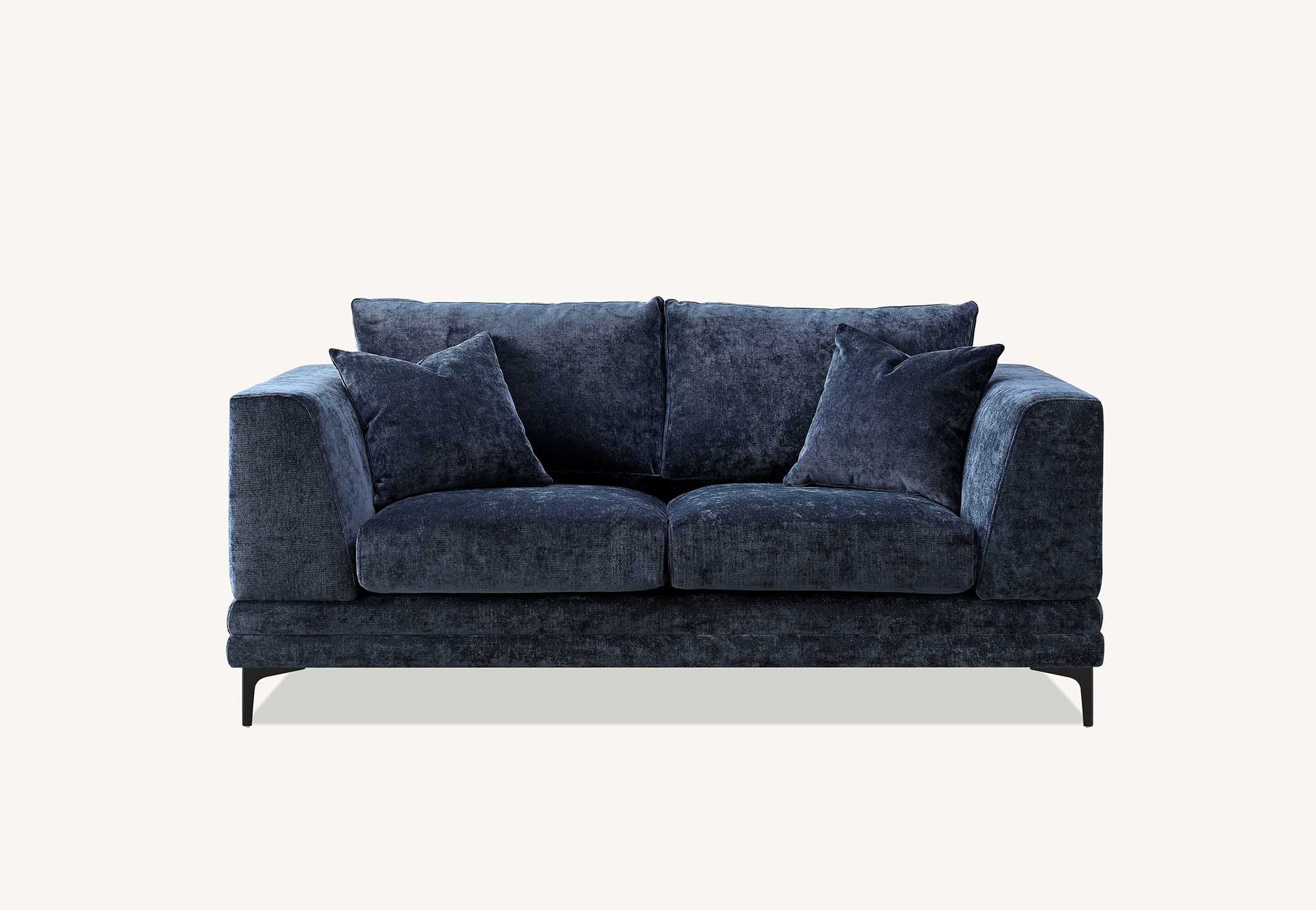 Lenox Sofa Range in Aegean Blue Velvet