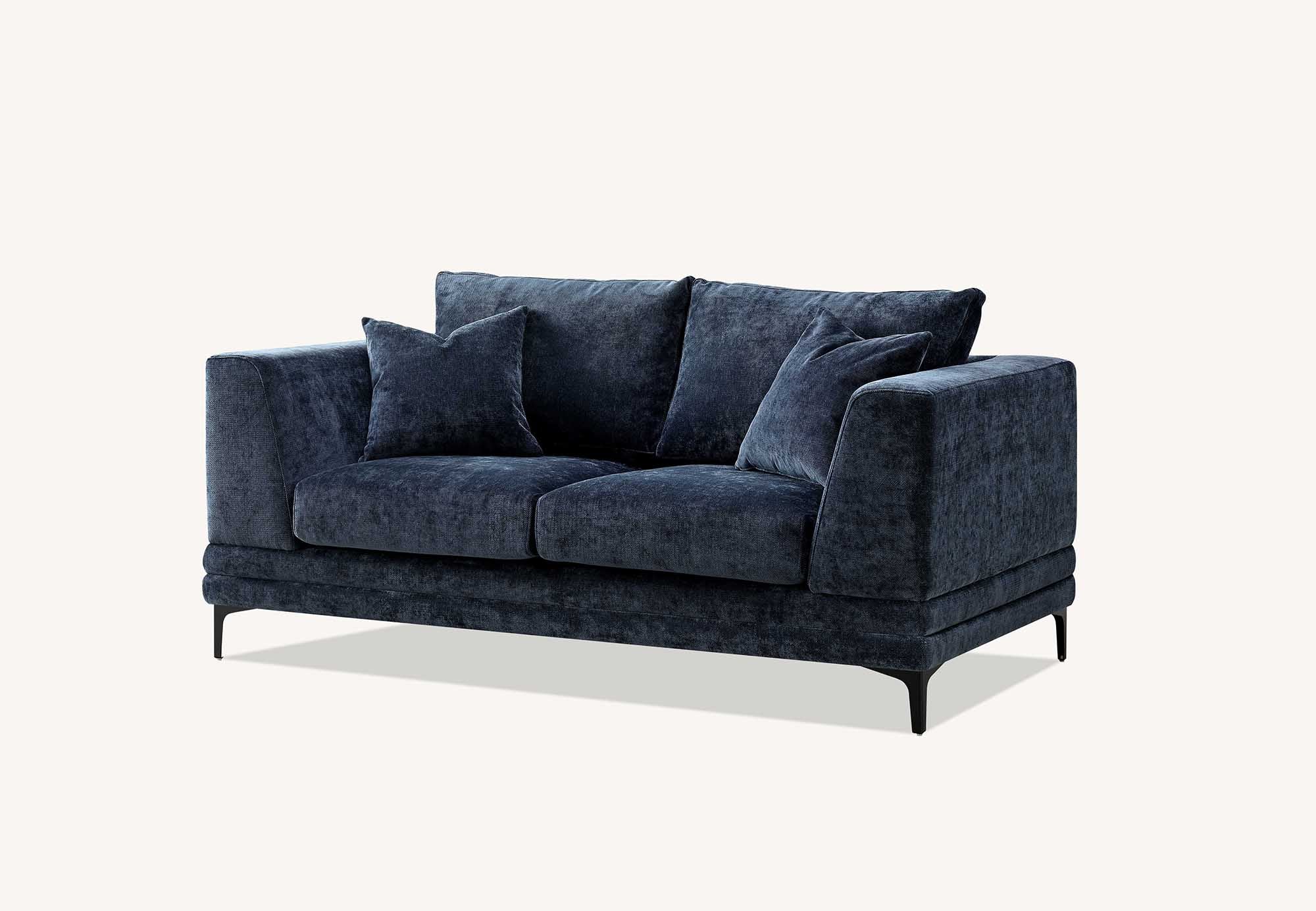 Lenox Sofa Range in Aegean Blue Velvet