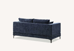 ALUXO® Lenox 3 & 2 Seater Sofa – Aegean Blue Velvet | Mid-Century Modern Comfort