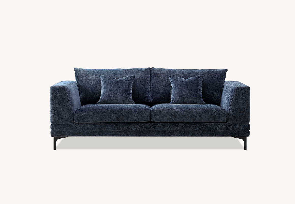 Lenox Sofa Range in Aegean Blue Velvet