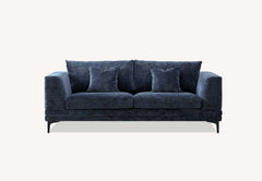 ALUXO® Lenox 3 & 2 Seater Sofa – Aegean Blue Velvet | Mid-Century Modern Comfort