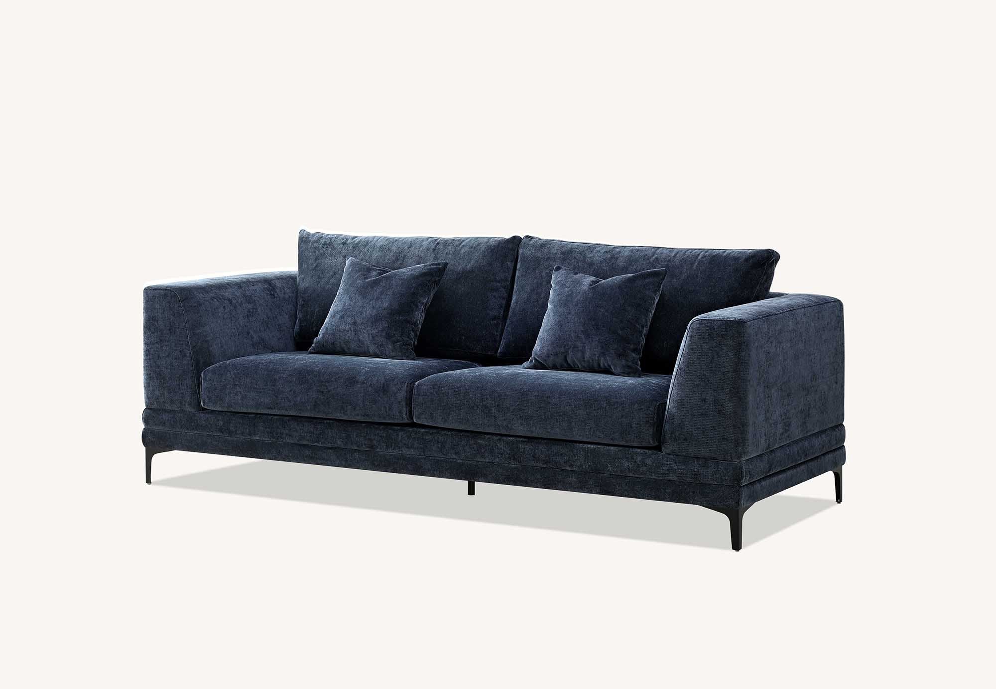 Lenox Sofa Range in Aegean Blue Velvet